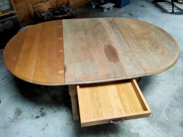 antiek inklapbare ovale houten tafel (2)